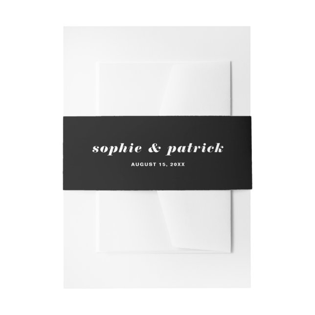 Moderne schwarze Fett Date Typografy Wedding Einladungsbanderole (Vorderseite Beispiel)