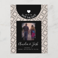 Moderne schwarze Formen Muster Save the Date Postc