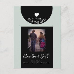 Moderne schwarze Formen Save-the-Date-Postkarte Postkarte