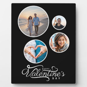 Moderne Schwarze FotoCollage Valentine's Geschenk Fotoplatte