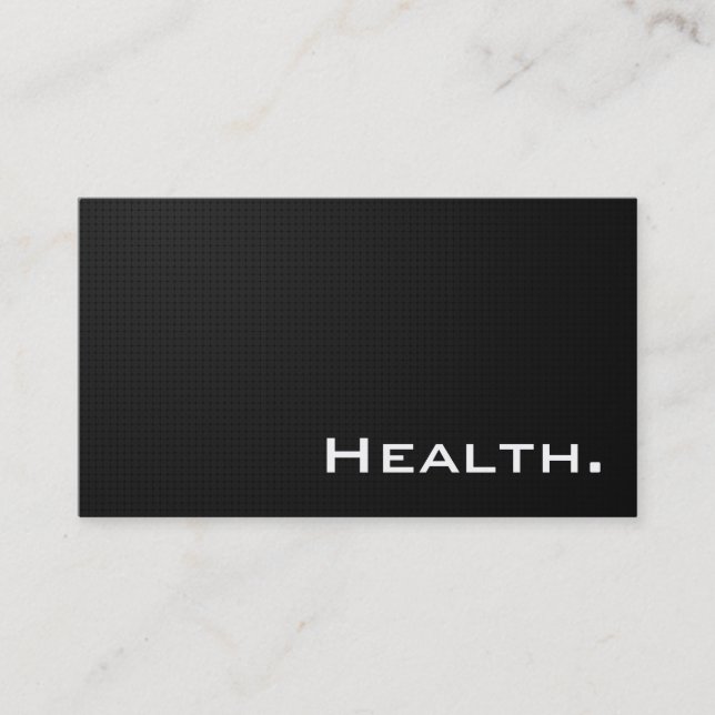 Moderne schwarze Front und Zurück-Gesundheit Visitenkarte (Vorderseite)