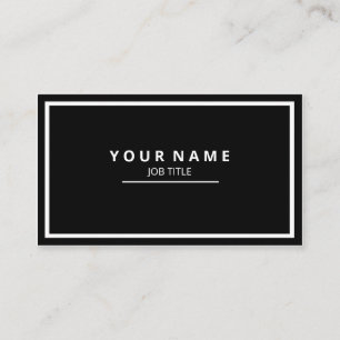 Moderne schwarze Front-White Letters und Back Visitenkarte