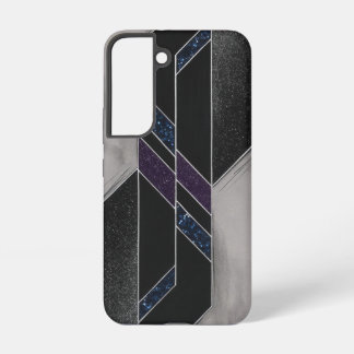 Moderne Schwarze Geometrie Samsung Galaxy Hülle