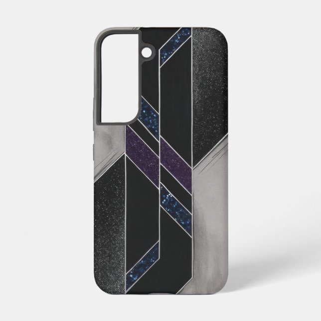 Moderne Schwarze Geometrie Samsung Galaxy Hülle (Rückseite)