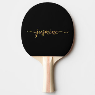 Moderne schwarze Gold benutzerdefinierte Namensunt Tischtennis Schläger