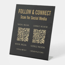 Moderne schwarze Gold-Dual-QR-Social-Media- und Be
