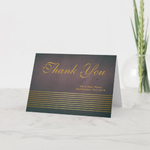 Moderne schwarze Gold gestreifte elegante Dankeska Dankeskarte