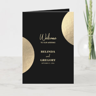 Moderne Schwarze Gold-Hochzeitserie Programm