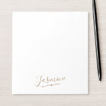 Moderne schwarze Gold-weibliche Schreibschrift Notizblock<br><div class="desc">Modernes Black Gold Feminine Script Name Notizblock. Dieses elegante Notizblock lässt sich einfach mit Ihrem individuelle Name personalisieren.</div>