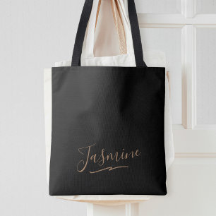 Moderne schwarze Gold-weibliche Schreibschrift Tasche