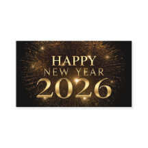 moderne schwarze goldene frohe neujahr-visitenkart