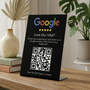 Moderne schwarze Google Review benutzerdefinierte Sockelschild