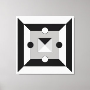 Moderne schwarze, graue und weiße geometrische abs leinwanddruck