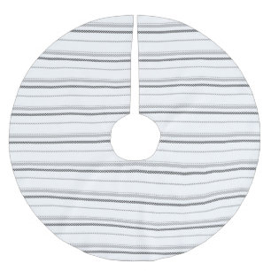 Moderne schwarze graue weiße grafische Streifenmus Polyester Weihnachtsbaumdecke