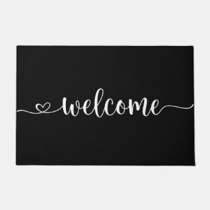 Moderne schwarze Hand-Schrift Willkommenstürme ma Fußmatte