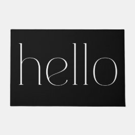 Moderne schwarze Hand Skripte Hallo Willkommen Fußmatte