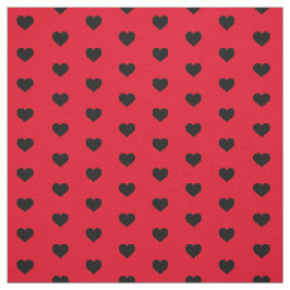 Moderne schwarze Herzen auf rotem Valentinmuster Stoff