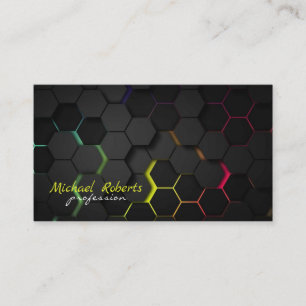 Moderne schwarze Hintergrund mit Sechseck Visitenkarte