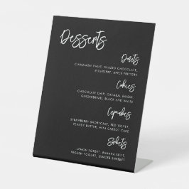 Moderne Schwarze Hochzeit Dessert Bar Sockelschild