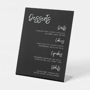 Moderne Schwarze Hochzeit Dessert Bar Sockelschild