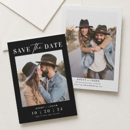 Moderne Schwarze Hochzeit im Foto Save The Date