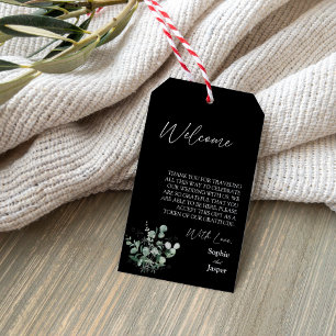 Moderne Schwarze Hochzeit in Urlaubsort Willkommen Geschenkanhänger