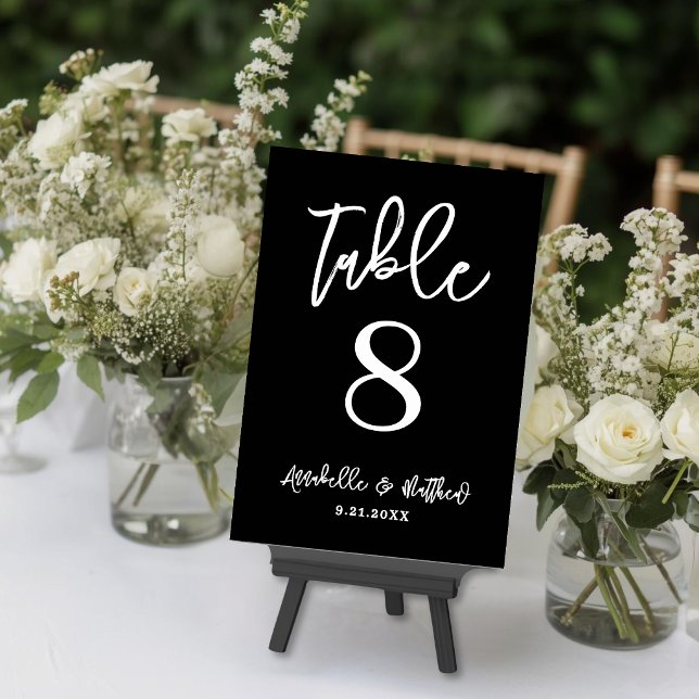 Moderne Schwarze Hochzeit Tischnummer (Modern Black Wedding Table Number )