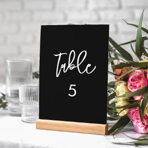 Moderne Schwarze Hochzeit-Tischnummer Tischnummer