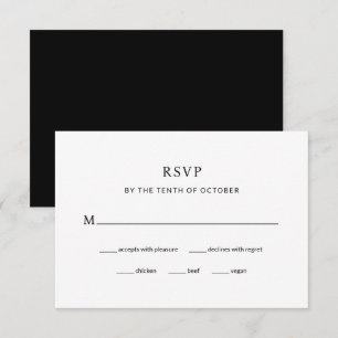 Moderne Schwarze Hochzeit Wahl RSVP Karte