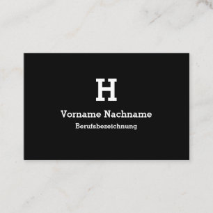 Moderne Schwarze Initialien Vorlage Visitenkarte
