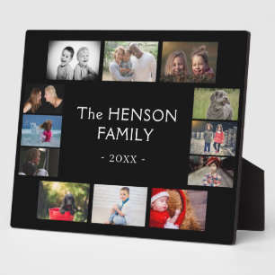 Moderne Schwarze Jahresfamilie bewahren FotoCollag Fotoplatte