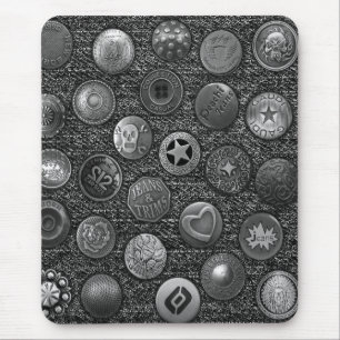 Moderne, schwarze Jeans mit Knöpfen Mousepad