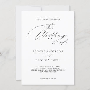 Moderne Schwarze Kalligrafie Einfache Minimalistis Einladung