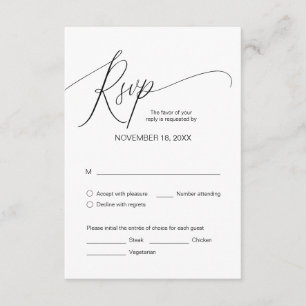 Moderne Schwarze Kalligrafie, Hochzeitessen, UAWG  Begleitkarte