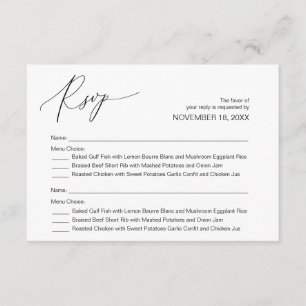 Moderne schwarze Kalligrafie ,Hochzeitsszenario RS Begleitkarte