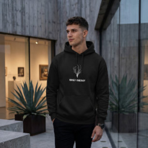Moderne schwarze Kapuzenjacke mit individuellem Gr Hoodie
