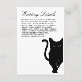 Moderne schwarze Katze Hochzeitsdetails Begleitkarte