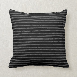 Moderne schwarze koksgraue Schmutz-Streifen Kissen