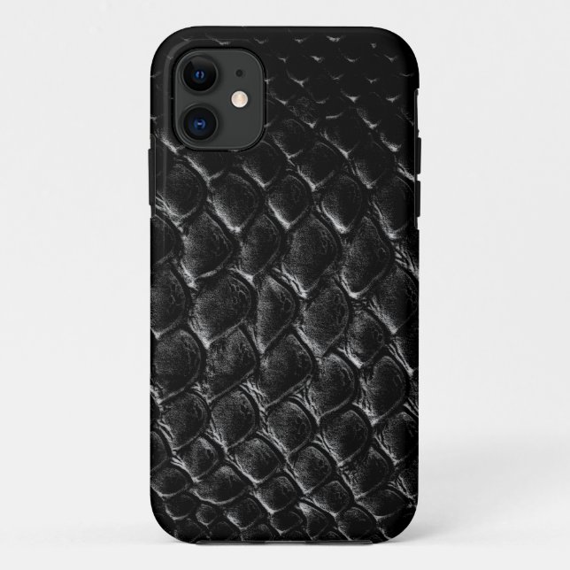 Moderne schwarze Krokodil Case-Mate iPhone Hülle (Rückseite)