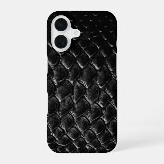 Moderne schwarze Krokodil iPhone 16 Hülle