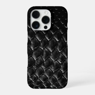 Moderne schwarze Krokodil iPhone 16 Pro Hülle