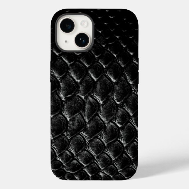 Moderne schwarze Krokodile Case-Mate iPhone 14 Hülle (Rückseite)