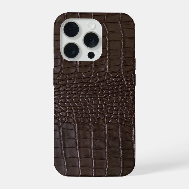 Moderne schwarze Krokodile iPhone 15 Pro Hülle (Rückseite)