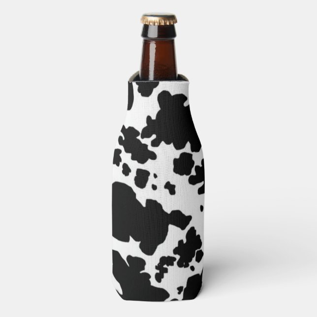 Moderne schwarze Kuh-Spots drucken Flaschenkühler (Flaschenvorderseite)