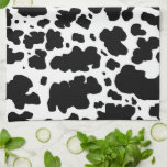 Moderne schwarze Kuh Spots Print Cowboy Geschirrtuch<br><div class="desc">Klassische und trendige schwarz-weiße Kuhhaut-Flecken Textur Design Wohngestaltung und Geschenke. Kuh fleckt Tierdruck</div>
