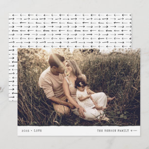 Moderne Schwarze LIEBE mit Minimal-Marker-Karte Feiertagskarte