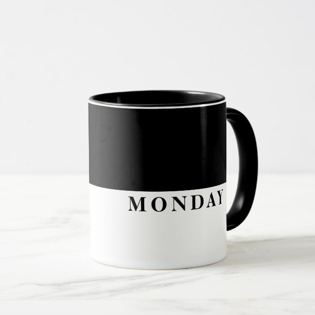 Moderne schwarze Linie lustiges Zitat Montages Tasse (VorderseiteRechts)