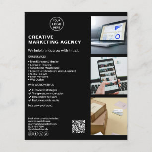 Moderne schwarze Logo-Marketing-Kreativ-Geschäftsi Flyer