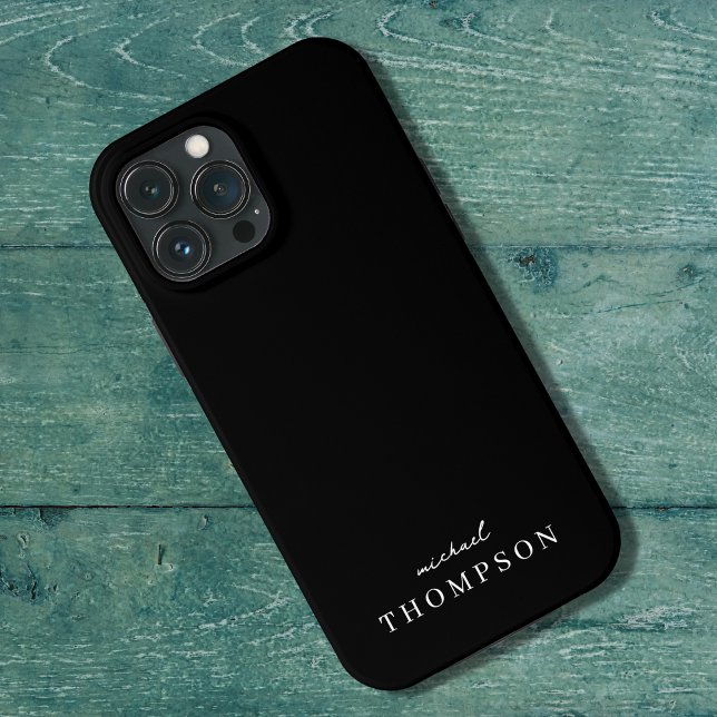 Moderne schwarze Luxus-Profimonogramm iPhone 13 Pro Max Hülle (Von Creator hochgeladen)