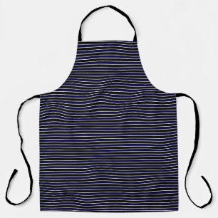 Moderne schwarze marineblaue Streifenmuster Schürze
